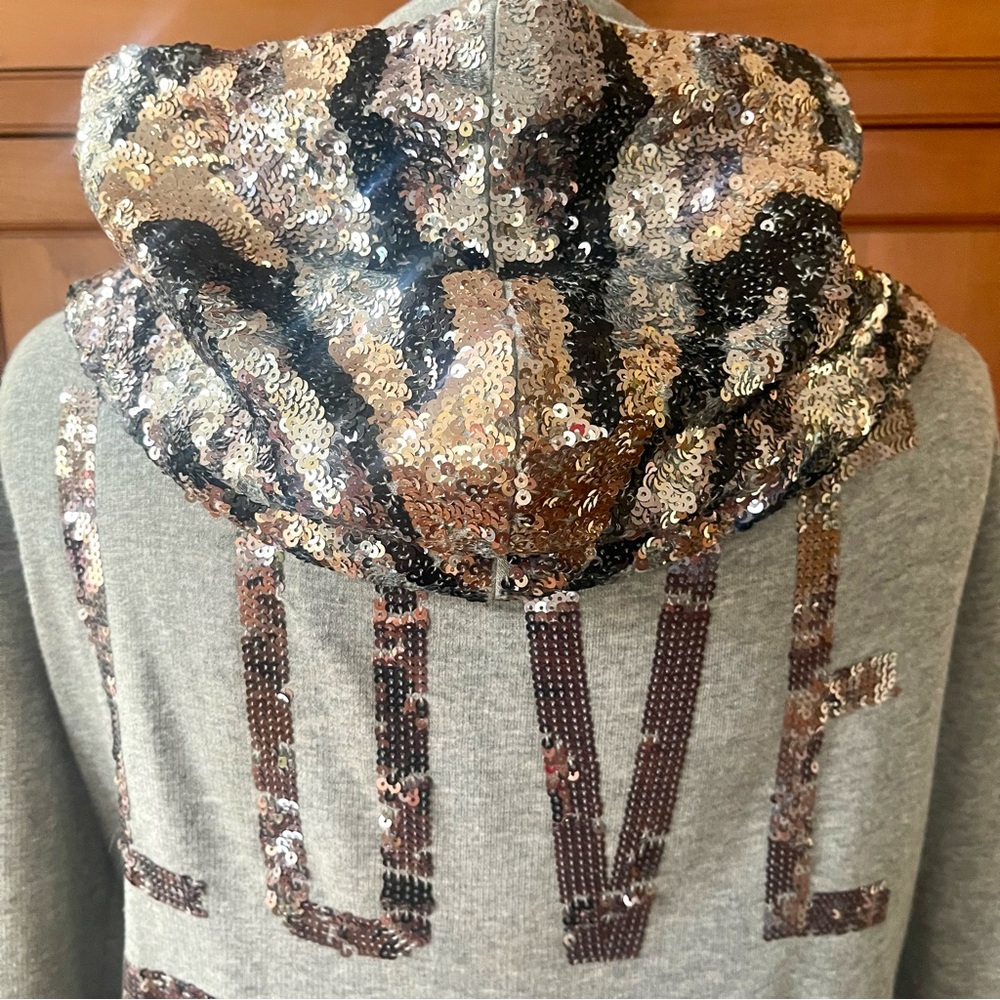 Victoria's Secret PINK Limited Edition Full-zip Hoodie With Sequin Design Size L - Picture 8 of 12